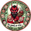 Whimsical Christmas Krampus Illustration