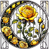 Gelbe Rose Buntglas-Design