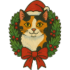 Kalikokatze im Weihnachtskranz