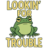Humorous frog design with text