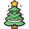 Kawaii Christmas Tree Illustration