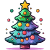Festlicher Weihnachtsbaum mit buntem Schmuck