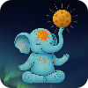 Yoga Elephant with Handpan Sun