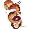 Traditional Asian Dragon with Sunset