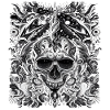 Dark Tribal Skull with Mystical Elements
