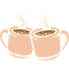 Two coffee cups illustration