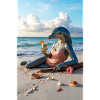 Humanoid Dolphin on the Beach