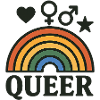 Rainbow icon with LGBTQ+ icons