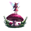 Fairytale forest fairy on mushroom
