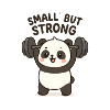 Little panda with weightlifting motif