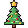 Festive Christmas Tree Cartoon Design