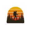 Adventurous hiker sunset