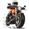 Solo motorcyclist