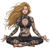Kobra spirit tattoed yoga woman