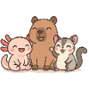 Illustration de famille d’animaux mignons