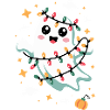 Sweet ghost with Christmas lights