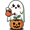 Cute Ghost Pumpkin Halloween Design