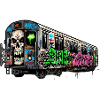 Graffiti Verkehrsbranding auf U-Bahn
