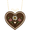 Gingerbread Heart with Edelweiss & Roses