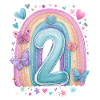 Pastel Rainbow 2 Years Second Birthday