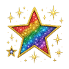 Vibrant Glitter Rainbow Star Design