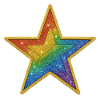 Regenbogen-Glitzer-Stern-Patch-Design