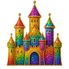 Regenbogen-Glitzer-Schloss-Design