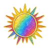 Lebendiges Regenbogen-Sunburst-Design