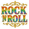 Rainbow Glitter Rock N Roll Sign