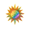 Rainbow Sunburst Cosmic Pin