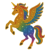 Glitzernde Regenbogen-Pegasus-Illustration
