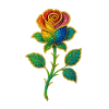 Rainbow Glitter Rose Design