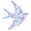 Nordisch Floral - Hellvioletter Vogel