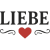 Love lettering with red heart