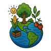 Natural earth with plants and sun