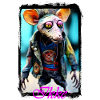 Futuristic rat figure rebellious style punk