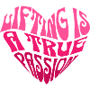 Heart with inspirational saying in pink