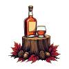 Autumn Whiskey on Stump