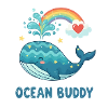 Wunderlicher Ozeanwal mit Regenbogenherz