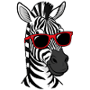 Zebra with sunglasses design