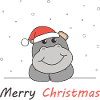 Hippo Christmas Snow Winter Animals Hippos