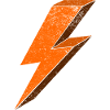 Energetischer Blitzeffekt in Orange 3D