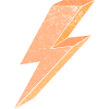 Blitzsymbol in warmem Orange 3D