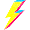 Design éclair néon années 70-80