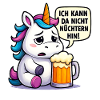 Betrunkenes Einhorn mit Bier
