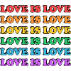 Regenbogen-Leben und Leben lassen-Typografie