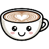Cute Heart Latte Face Coffee Lover