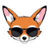 Cool fox face with sunglasses