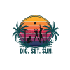Sunset Volleyball Trio Design