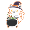 Cat Witch Potion Magic Design